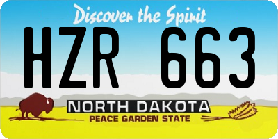 ND license plate HZR663