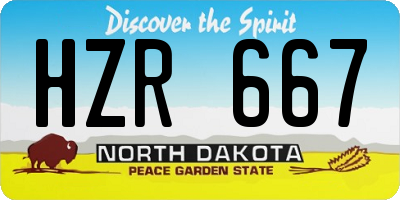 ND license plate HZR667