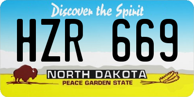 ND license plate HZR669