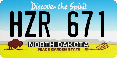 ND license plate HZR671