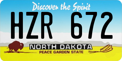 ND license plate HZR672