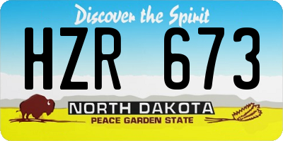 ND license plate HZR673