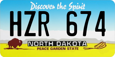 ND license plate HZR674
