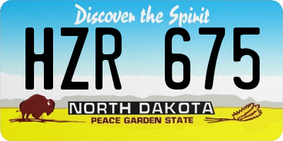 ND license plate HZR675