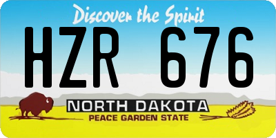 ND license plate HZR676