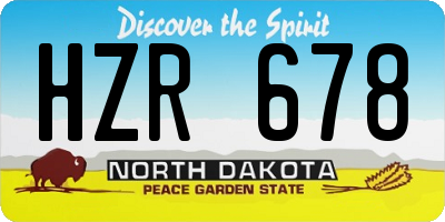 ND license plate HZR678