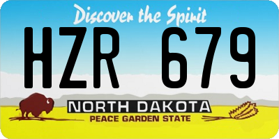 ND license plate HZR679