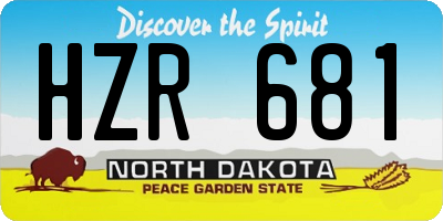 ND license plate HZR681