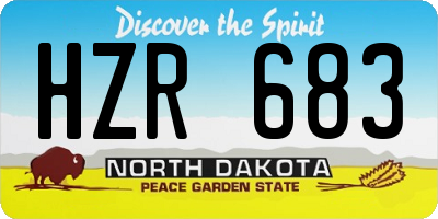 ND license plate HZR683