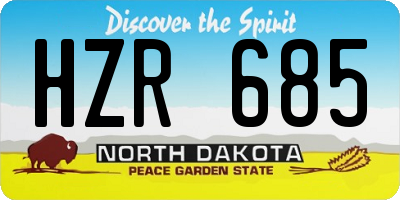 ND license plate HZR685