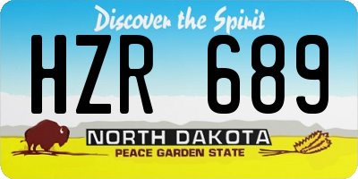ND license plate HZR689