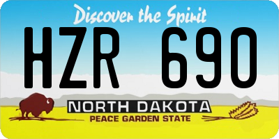 ND license plate HZR690
