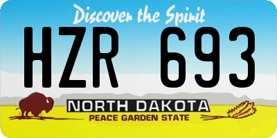 ND license plate HZR693