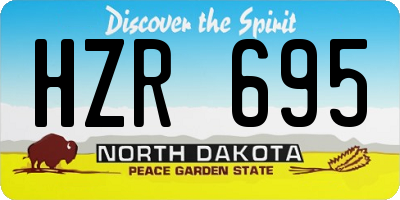 ND license plate HZR695
