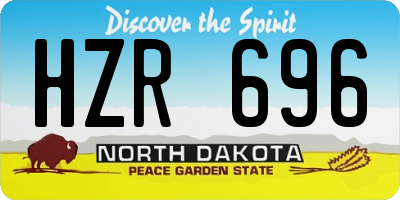 ND license plate HZR696