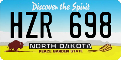 ND license plate HZR698
