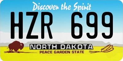 ND license plate HZR699
