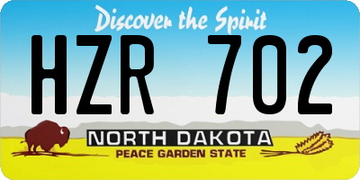 ND license plate HZR702
