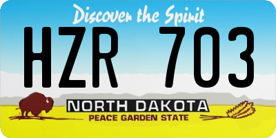 ND license plate HZR703