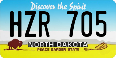 ND license plate HZR705