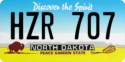 ND license plate HZR707