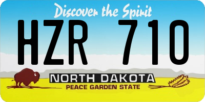 ND license plate HZR710