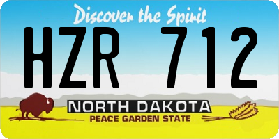 ND license plate HZR712