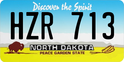 ND license plate HZR713