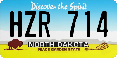ND license plate HZR714