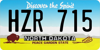 ND license plate HZR715