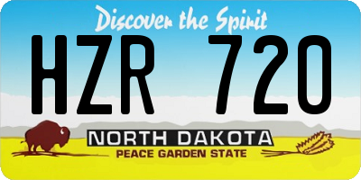 ND license plate HZR720