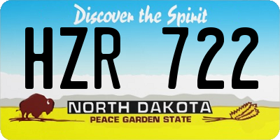 ND license plate HZR722