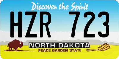 ND license plate HZR723