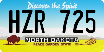 ND license plate HZR725