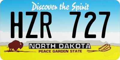 ND license plate HZR727