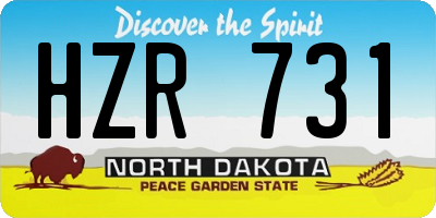 ND license plate HZR731