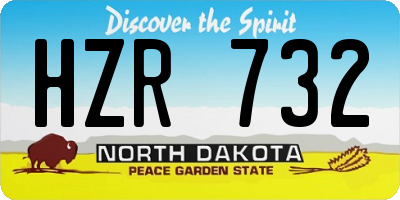 ND license plate HZR732