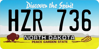 ND license plate HZR736