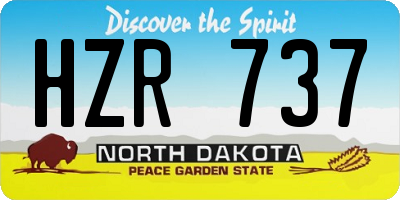 ND license plate HZR737