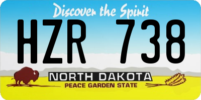 ND license plate HZR738