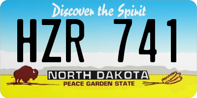 ND license plate HZR741