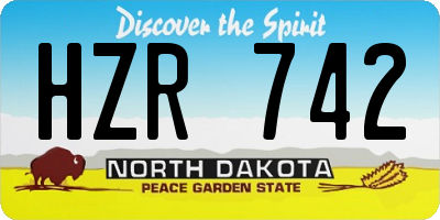 ND license plate HZR742