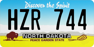 ND license plate HZR744