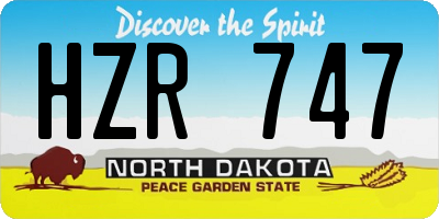 ND license plate HZR747