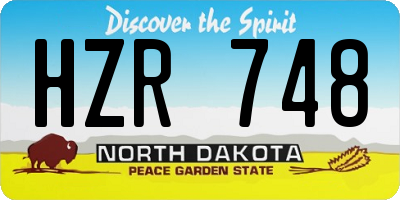 ND license plate HZR748