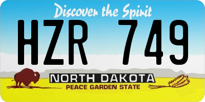 ND license plate HZR749