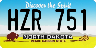 ND license plate HZR751