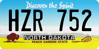 ND license plate HZR752