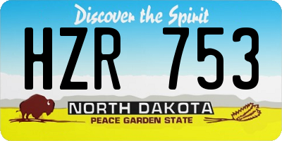 ND license plate HZR753