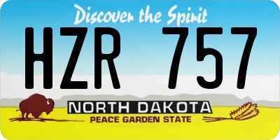 ND license plate HZR757